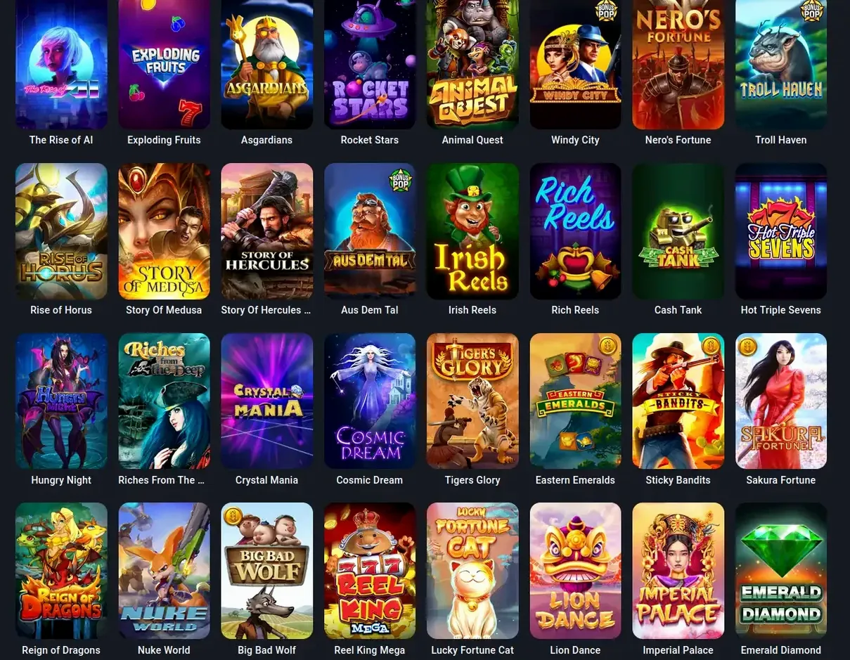 Flagman Casino Spielauswahl